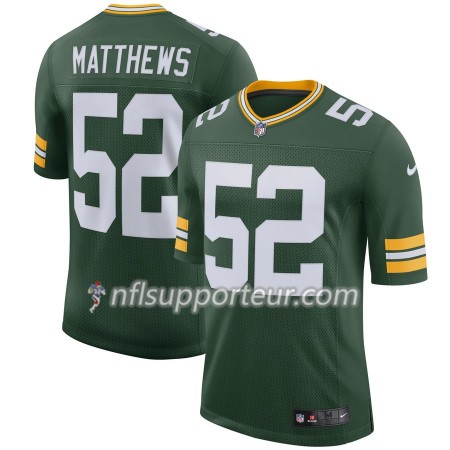 Maillot Homme Green Bay Packers Clay Matthews 52 Nike Vert